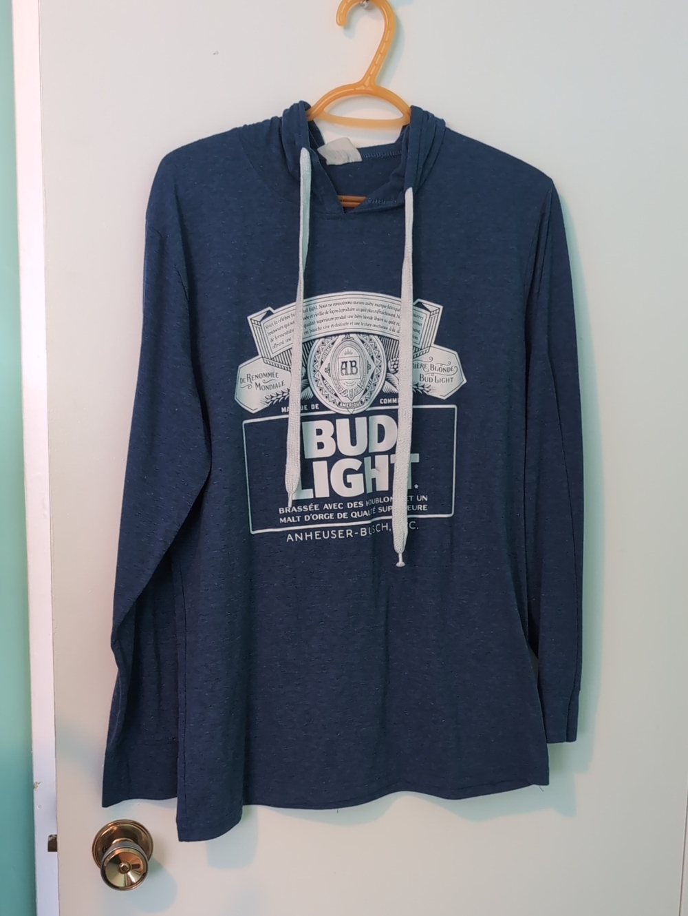 Blue Bud Light Lightweight Hoodie